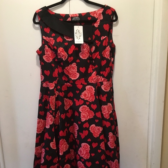 XL H&R Hearts and Roses (brand & print!) Dress - Picture 4 of 5